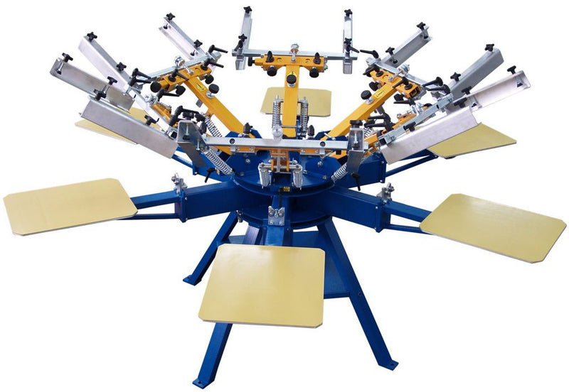 MACCHINA SERIGRAFICA A GIOSTRA MANUALE 6 COLORI MOD. BLUE MOON 6/6